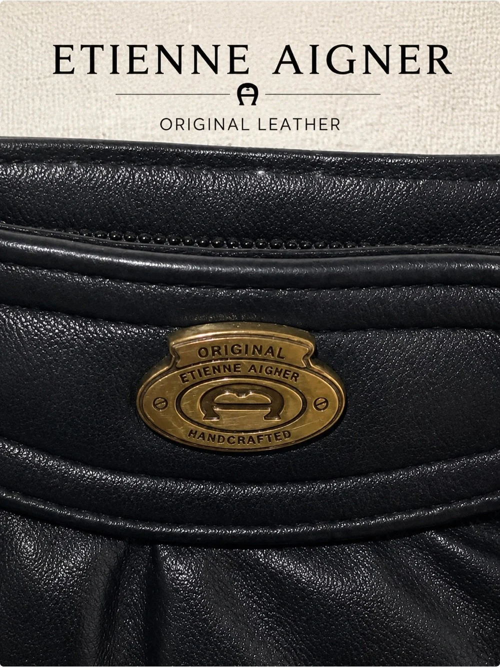 Vintage Eitienne Aigner Navy Leather Handbag
